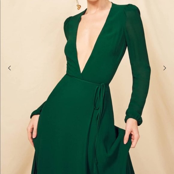 Green Reformation Dress. Never worn. New with tags - Picture 2 of 6